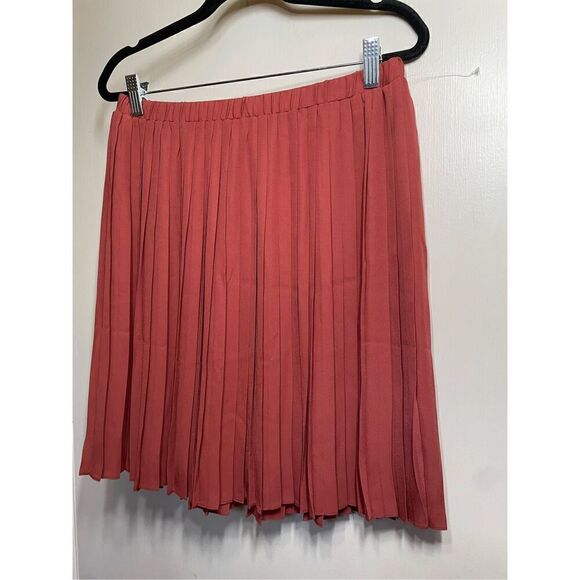 Max Studio Pleated Elastic Waist Mini Skirt Pink Mauve Size Small NEW - Picture 5 of 11
